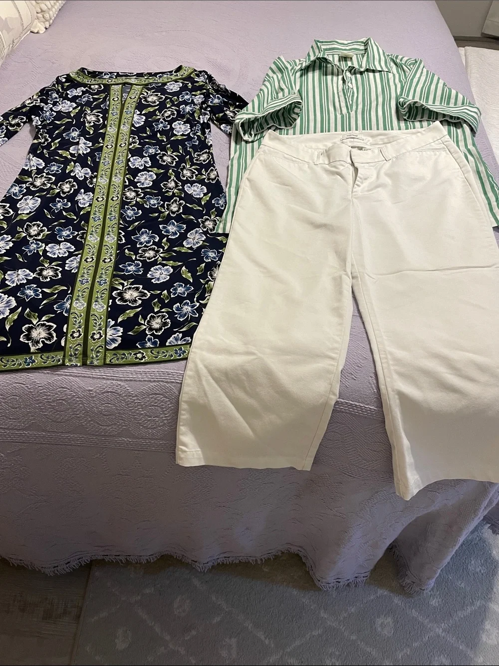 Lot of 3 dress, blouse & capris medium